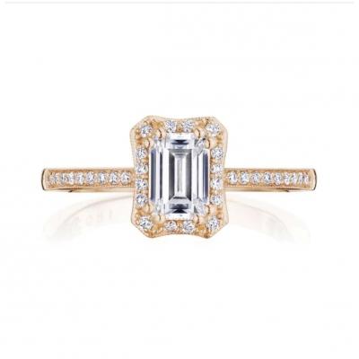 Tacori 14k Gold Pave Halo Diamond Engagement Ring